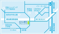 丘の上歯科クリニック周辺地図